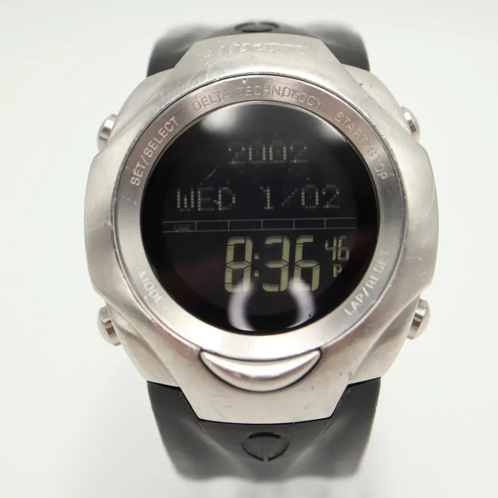 NIXON Change The Delta PU Digital Watch Stainless Steel Black w New Battery